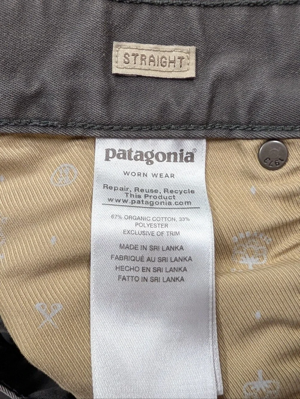Patagonia Pants Mens 30x30 Gray Forge Performance Cotton Stretch Twill Straight